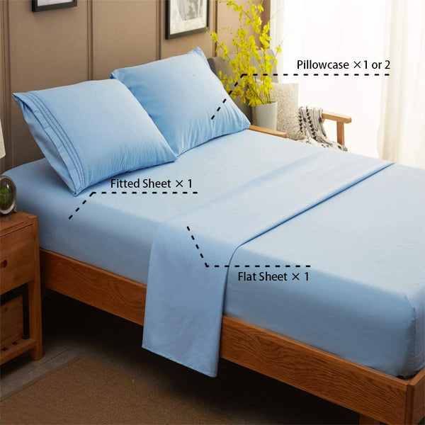 Lake Blue Egyptian Micro Fiber Sheet 1800TC