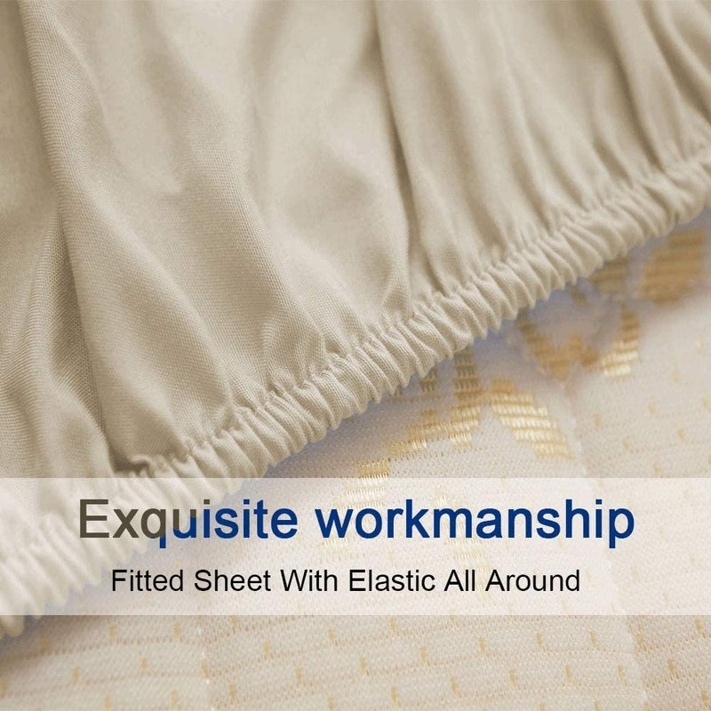 Beige Egyptian Micro Fiber Sheet 1800TC