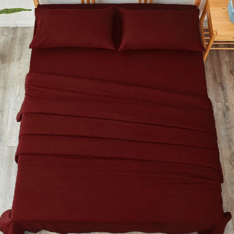Burgundy Egyptian Micro Fiber Sheet 1800TC