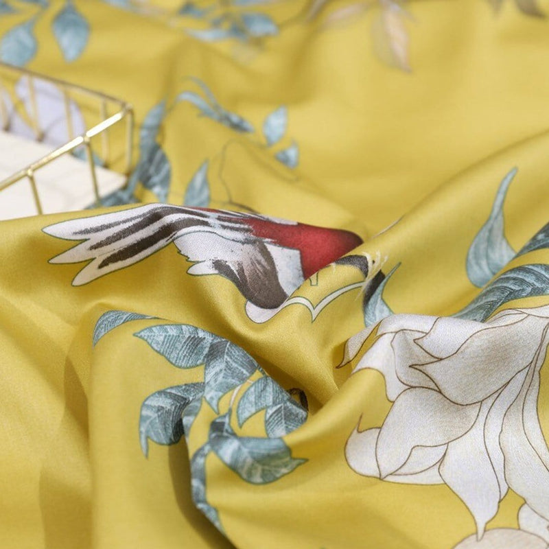 Birds Printed Duvet Cover & Sheet Set (Egyptian Cotton)