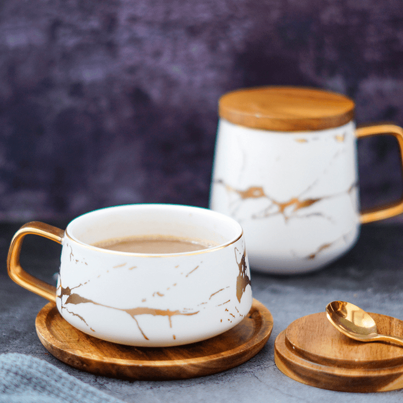 Premium Matte Gold Ceramic Cup