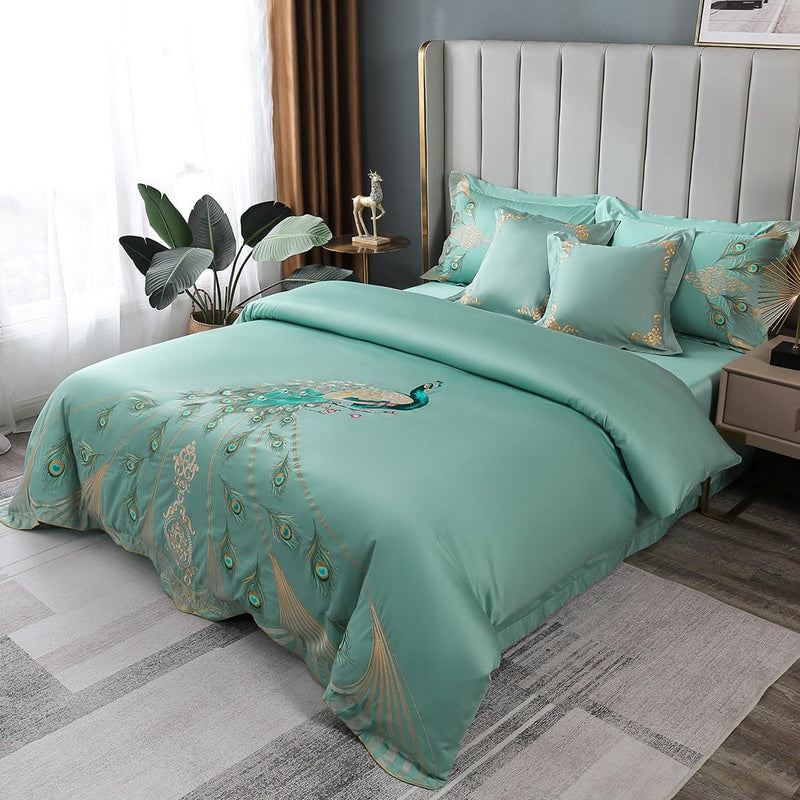 Luxury Peacock Duvet Cover Set(Egyptian Cotton)