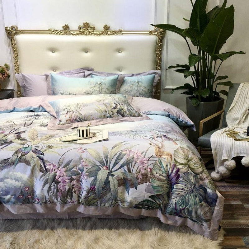 Luxury Chic Leaves Duvet Cover & Sheet Set