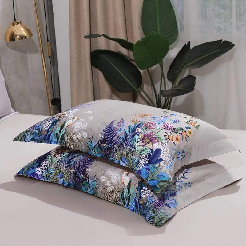Flowers Print Duvet Cover Set (Egyptian Cotton)