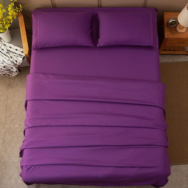Purple Egyptian Micro Fiber Sheet 1800TC