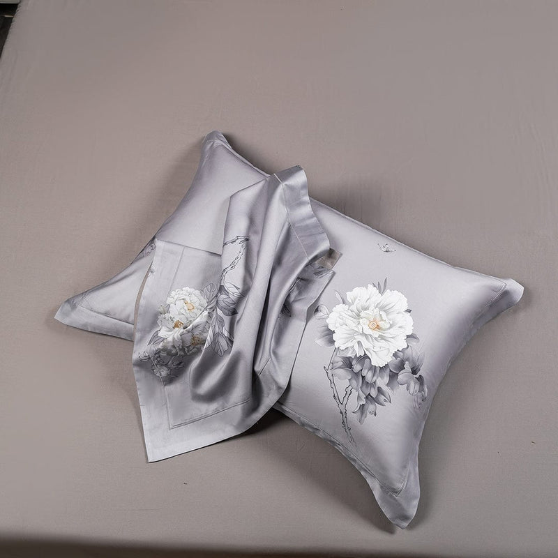 Astrid Space Gray Egyptian Cotton Duvet Cover & Sheet Set