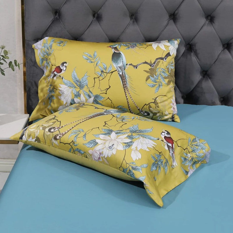 Birds Printed Duvet Cover & Sheet Set (Egyptian Cotton)