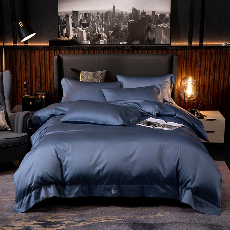Egyptian White Duvet Cover & Sheet Set
