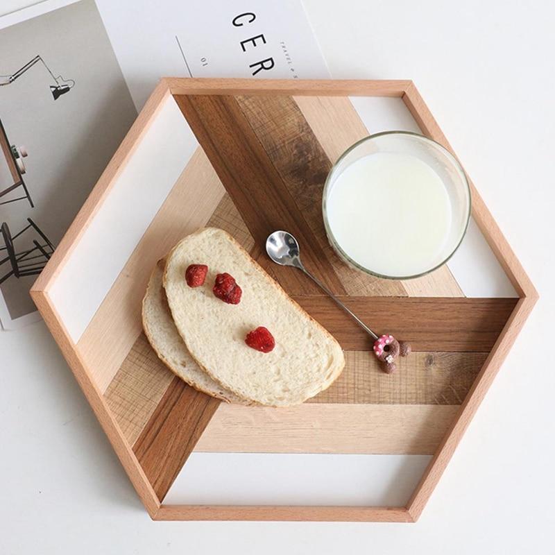 Wooden Hexagon Tray