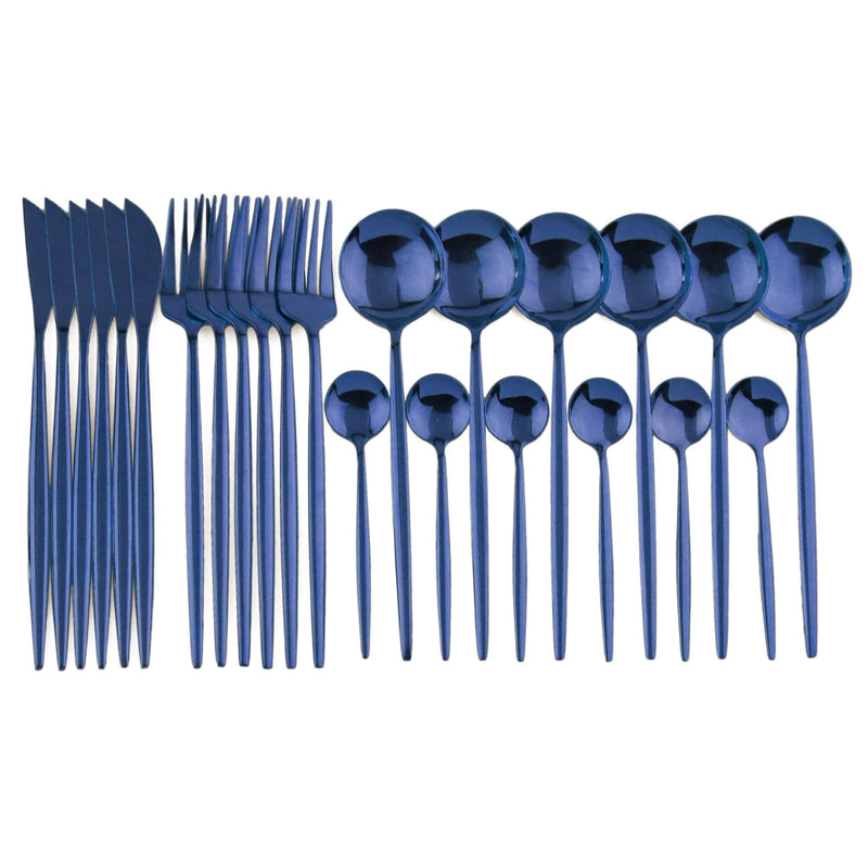 24pcs Black Western Dinnerware Set