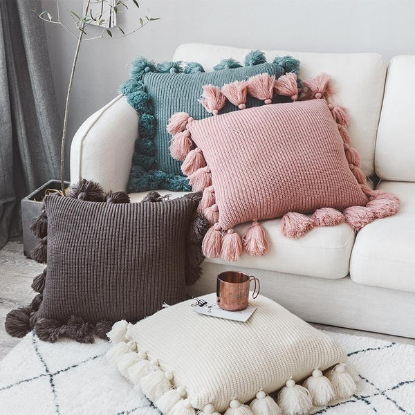 Soft Tassel Cushion Cover