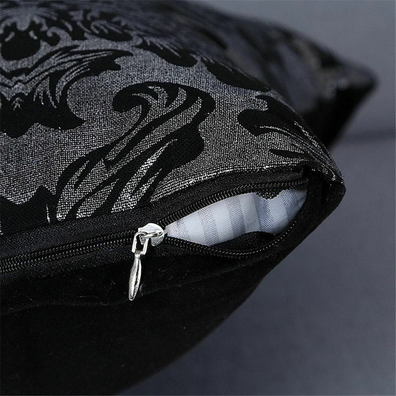 Premium Vintage Black And Silver Pillow Cover