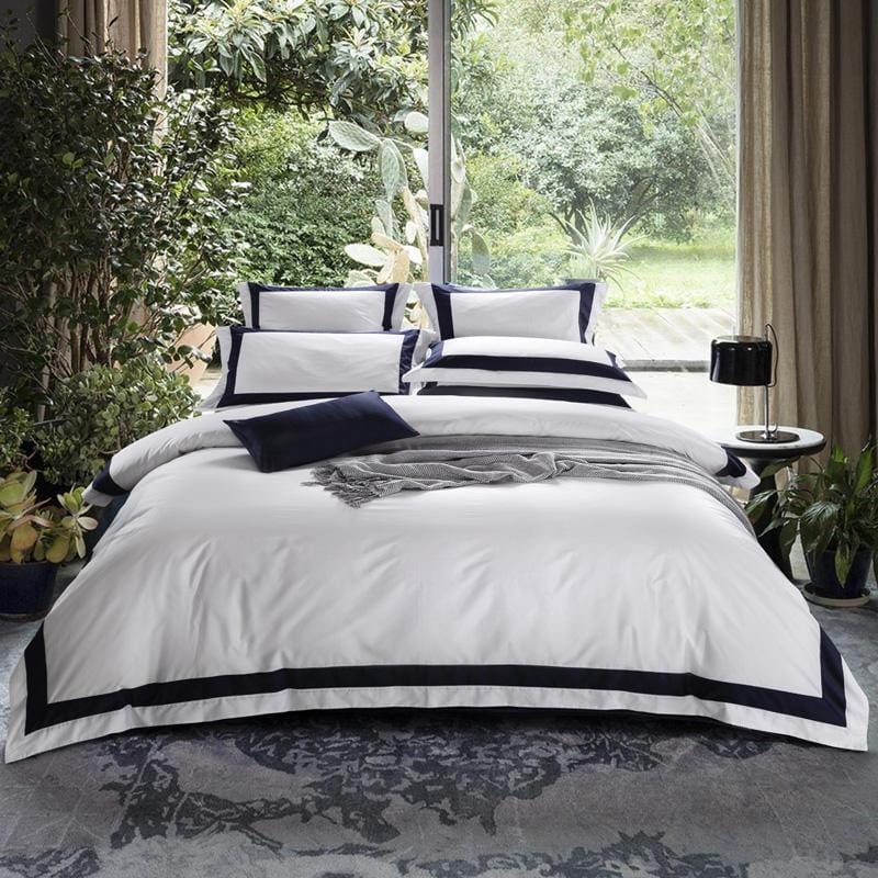 Premium White Duvet Cover & Bed Sheet Set (Egyptian Cotton)