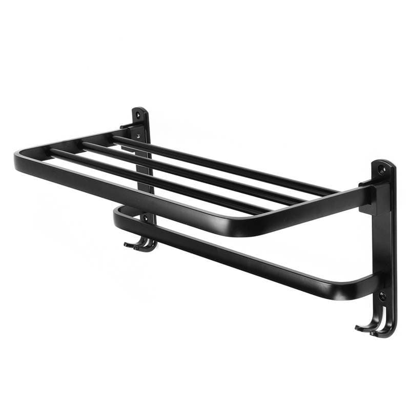 Matte Black Foldable Towel Rack