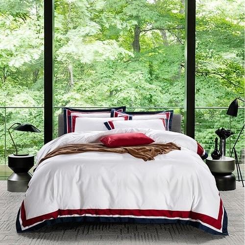 Premium White Duvet Cover & Bed Sheet Set (Egyptian Cotton)