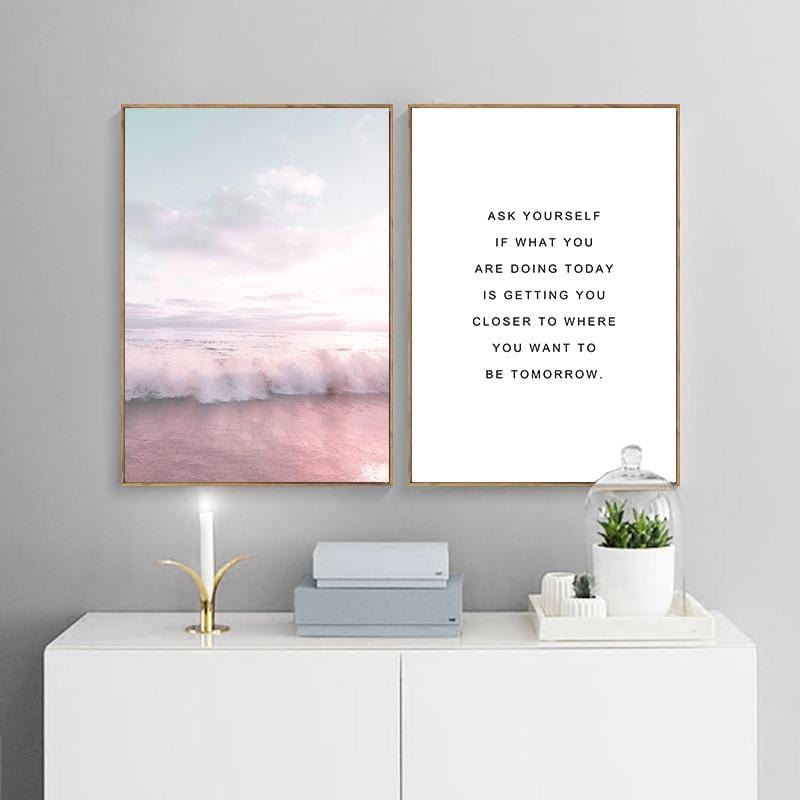 Beach Pink Bus Wall Art