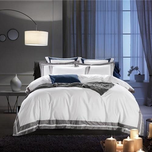 Premium White Duvet Cover & Bed Sheet Set (Egyptian Cotton)