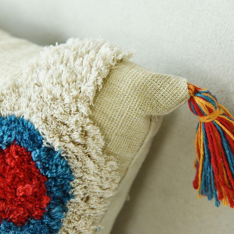 Moroccan Boho Tassel Throw Pillow Cover