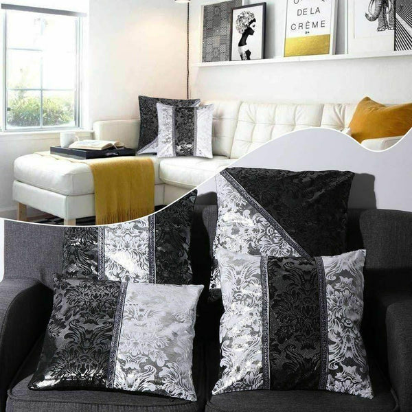 Premium Vintage Black And Silver Pillow Cover