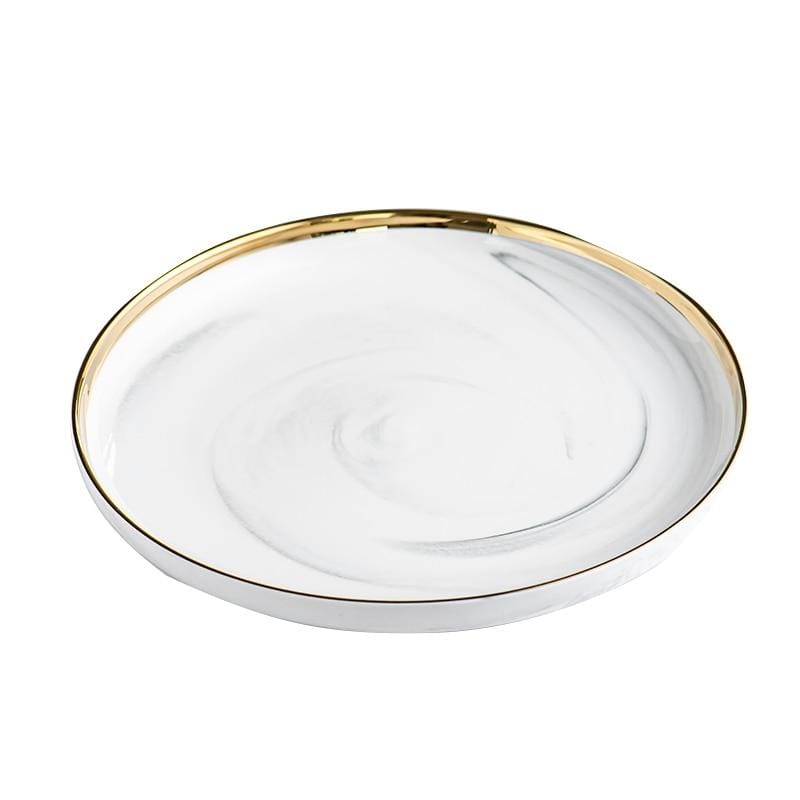 Marble & Rim Gold Plates & Bowls