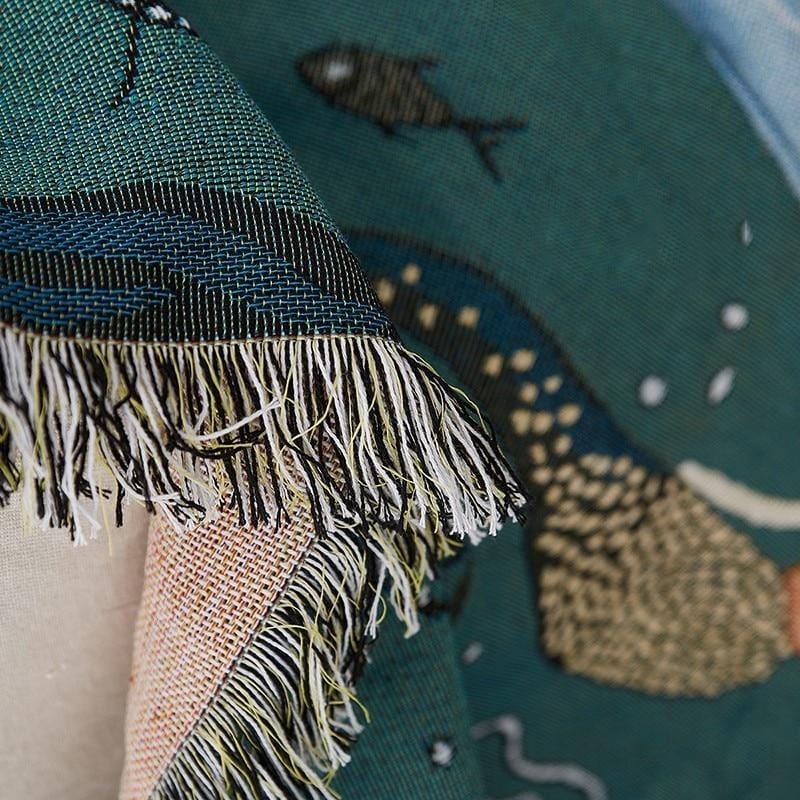 Mermaid Knitted Nordic Blanket