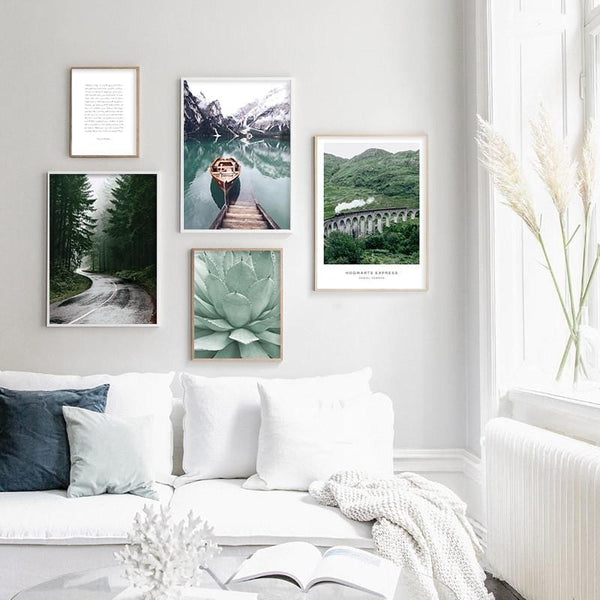 Scandinavian Boat Lake Canvas Art