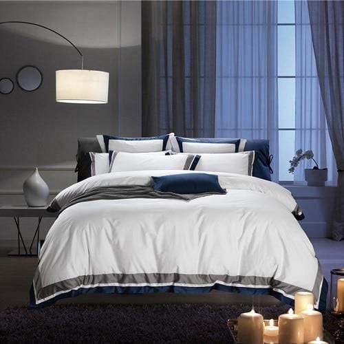 Premium White Duvet Cover & Bed Sheet Set (Egyptian Cotton)