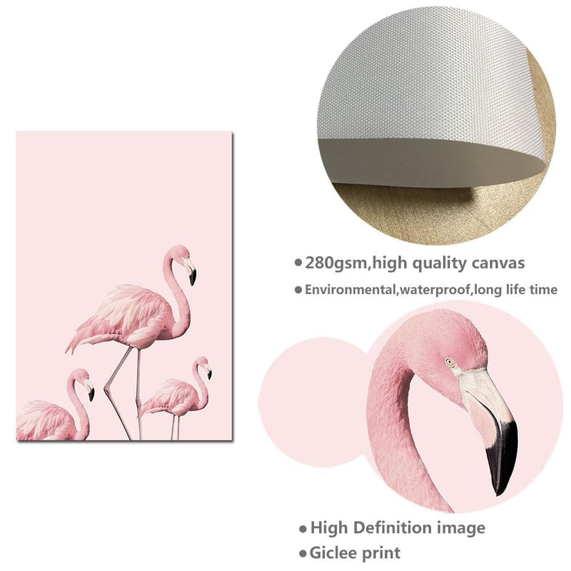 Flamingo Flower Wall Art