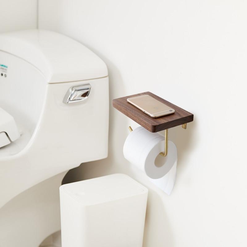 Wooden Shelf Toilet Roll Holder