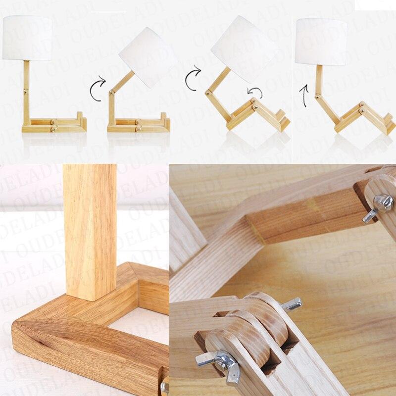 Robot Shape Wooden Table Lamp