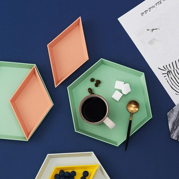 Colorful Geometric Trays