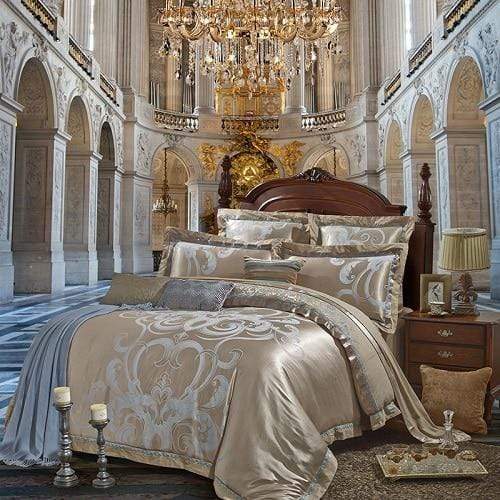 Luxury Gold/Silver Duvet Cover & Bed Sheet Set