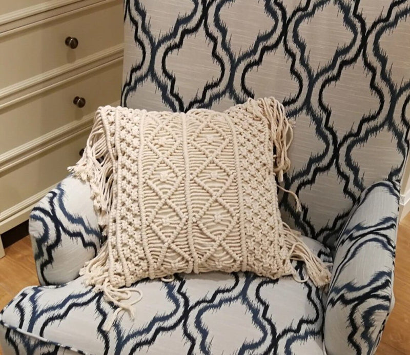 Macrame Throw Pillow Cover
