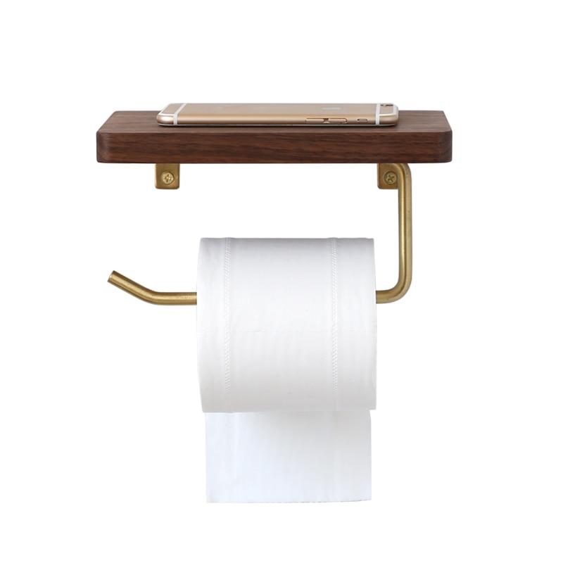 Wooden Shelf Toilet Roll Holder