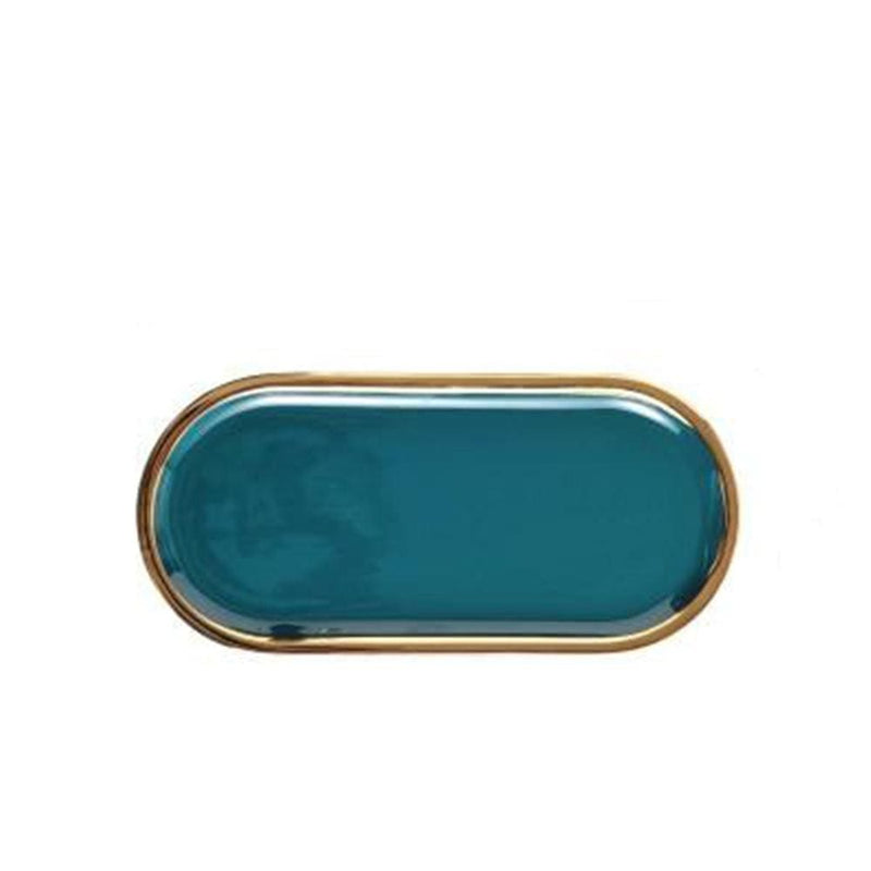 Gold Rim Oval Tray