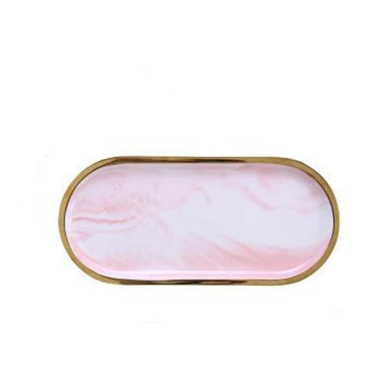 Gold Rim Oval Tray