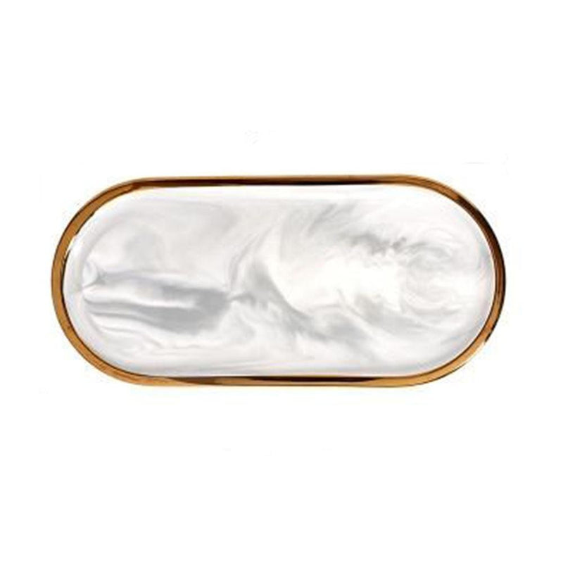 Gold Rim Oval Tray