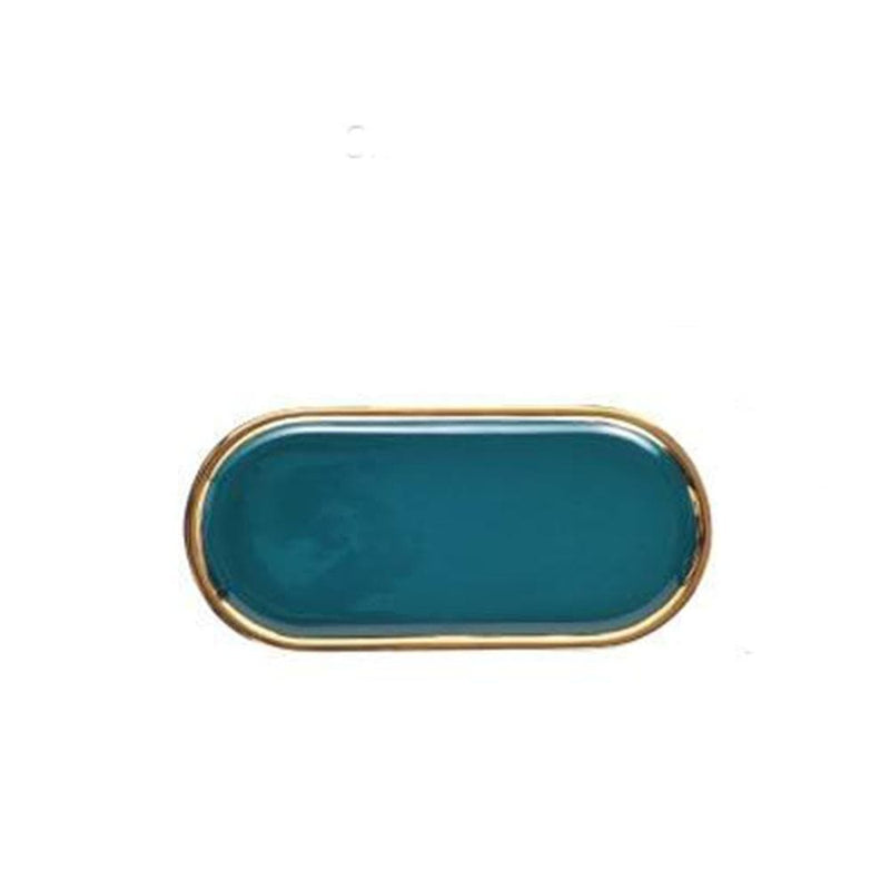 Gold Rim Oval Tray