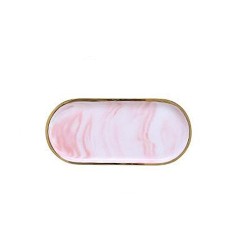Gold Rim Oval Tray