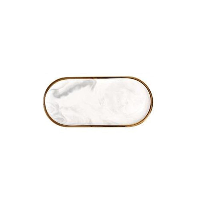 Gold Rim Oval Tray
